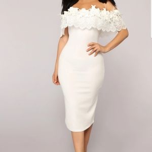 Fashion Nova off the shoulder dress Flower detail.
